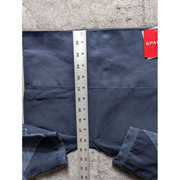 Spanx Wide Waist Seamless Moto Leggings Women's Size Large Blue - Picture 6 of 12